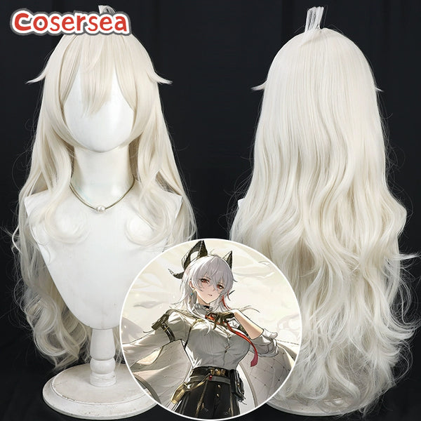 Wuthering Waves Zani 80cm Long Wavy Ivory Cosplay Wigs