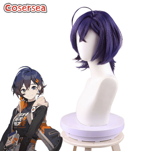 Zenless Zone Zero Belle 30cm Short Blue Purple Cosplay Wigs