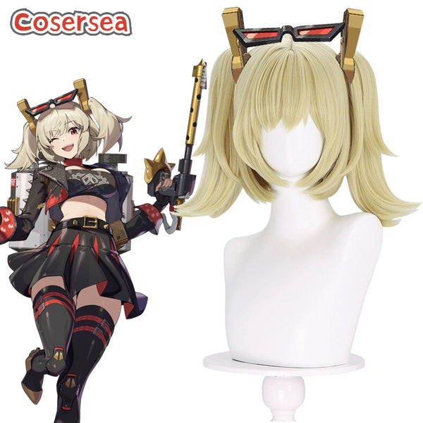Zenless Zone Zero Burnice White 30cm Blonde Ponytail Cosplay Wigs