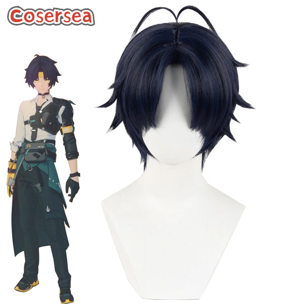 Zenless Zone Zero Harumasa 30cm Dark Blue Cosplay Wigs