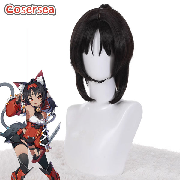 Zenless Zone Zero Nekomiya Mana Black Ponytail Cosplay Wigs