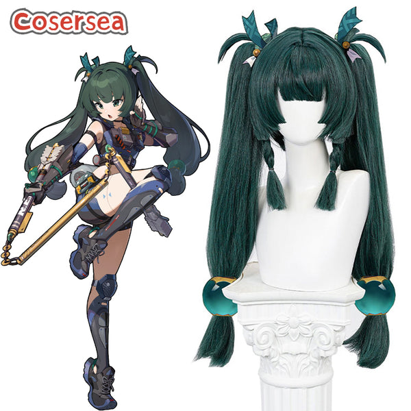 Zenless Zone Zero Qingyi 70cm Green Ponytail Cosplay Wigs