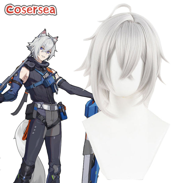 Zenless Zone Zero Seth 30cm Short Silver White Cosplay Wigs