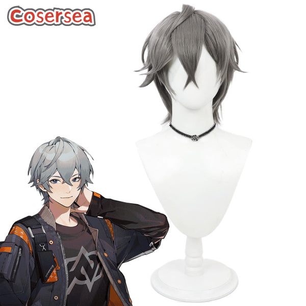 Zenless Zone Zero Wise 35cm Short Gray Men Cosplay Wigs