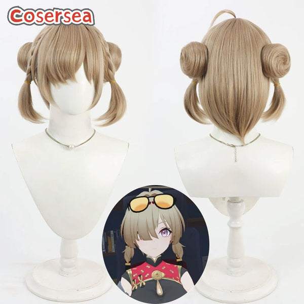 Cosersea Zenless Zone Zero Sweety 30cm Brown Cosplay Wigs With Buns