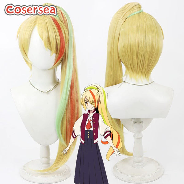 Zombieland Saga Saki Nikaido 80cm Mixed Blonde Ponytail Cosplay Wigs